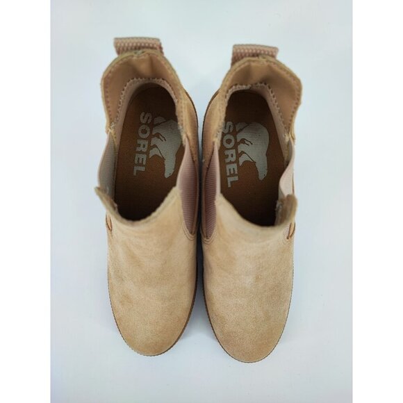 Sorel Women's Out N About Tan Suede Wedge Bootie Size 6 US - Picture 4 of 9